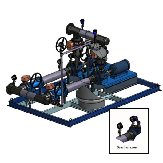 pomp-feshar motevaset-Engineered-Closed-Cooling-Water-Pump-Skid سیستمهای پکیج پمپ فشار متوسط بر روی اسکید نصب شده اند
